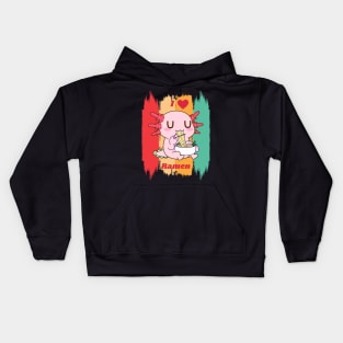 Axolotl Eating Ramen Kids Hoodie